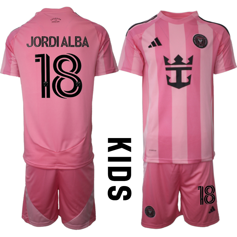 Youth 2025-2026 Club Inter Milan CF home Pink #18 Soccer Jersey->youth soccer jersey->Youth Jersey